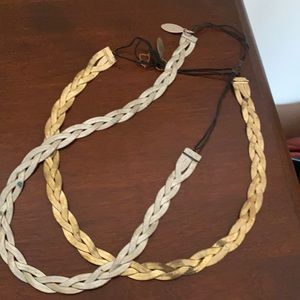 Gold and silver woven headbands